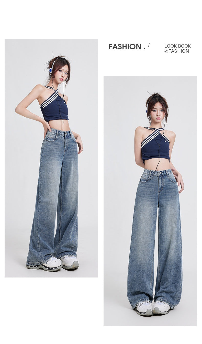 Wide Leg Jeans High Waist Baggy Straight Trousers photo 22