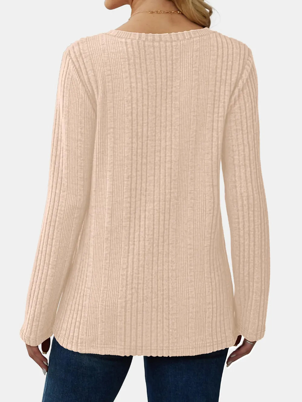 V-neck Long Sleeve T-shirt (15)