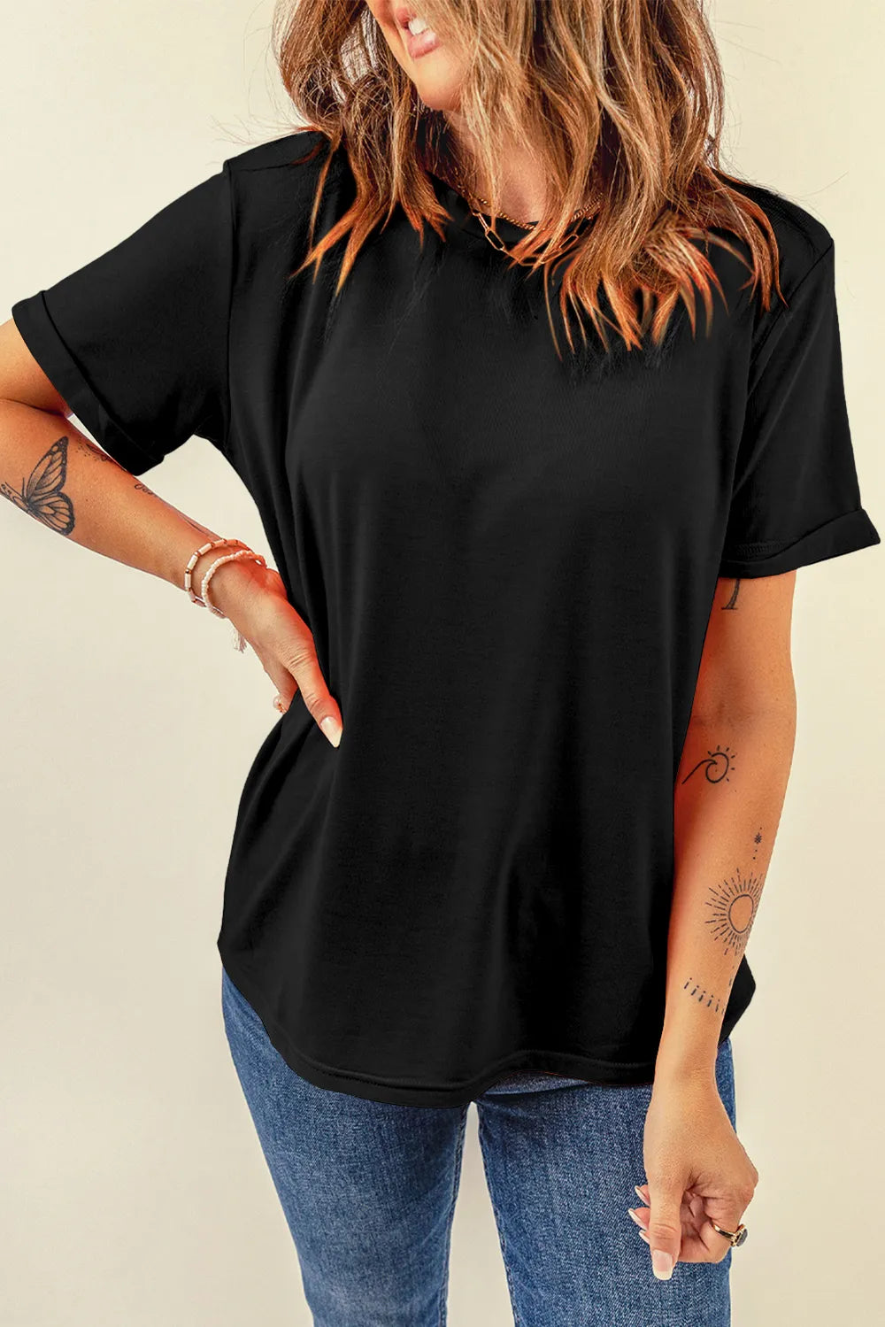 Round Neck Short Sleeve T-shirt (5)