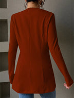 One Button Long Sleeve Blazer (7)