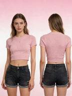 Distressed Denim Roll-up Shorts (6)