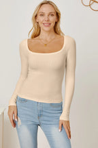 Square Neck Long Sleeve T-shirt (10)