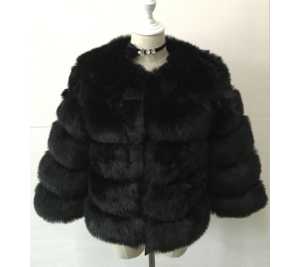 Faux Furry Slim Mink Jacket Short Faux Fur Fur Coat photo 2