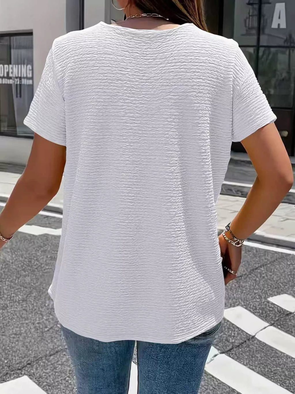 Textured Short Sleeve Blouse (8)