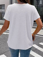 Textured Short Sleeve Blouse (8)
