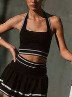 Halter Neck Tank Skirt Tennis Active Set (7)