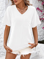 V-neck Dropped Shoulder T-shirt (17)