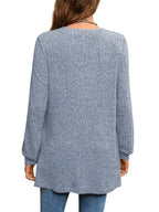 Ribbed Notched Long Sleeve T-shirt (2)