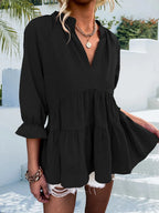 Notched Flounce Sleeve Blouse (9)