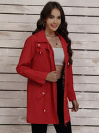 Drawstring Snap-down Trench Coat (14)