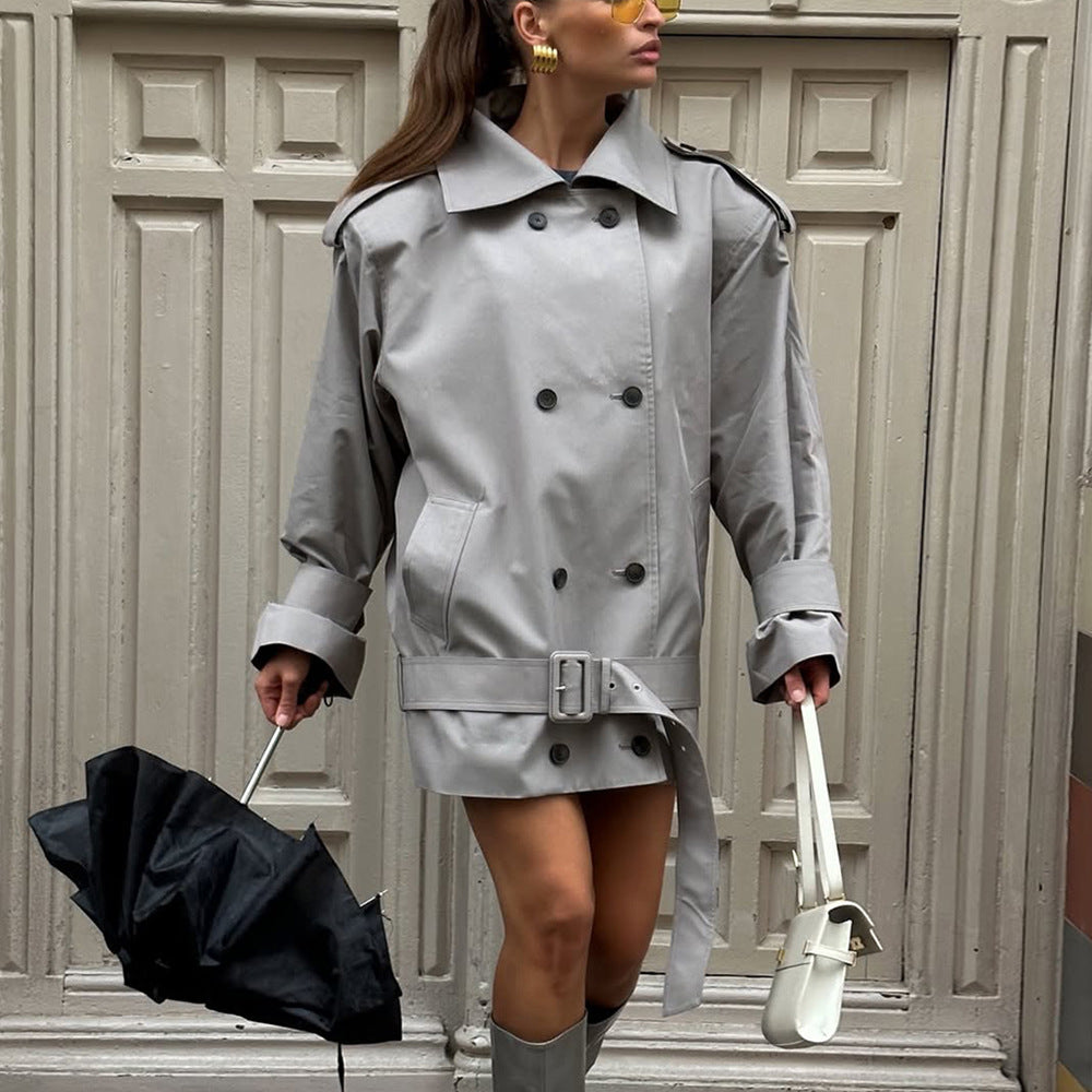 Double-breasted Cropped Trench Coat photo 5