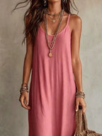 Full Size Scoop Neck Spaghetti Strap Maxi Dress Plus (10)