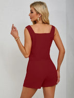 Square Neck Wide Strap Tank Shorts Set (19)
