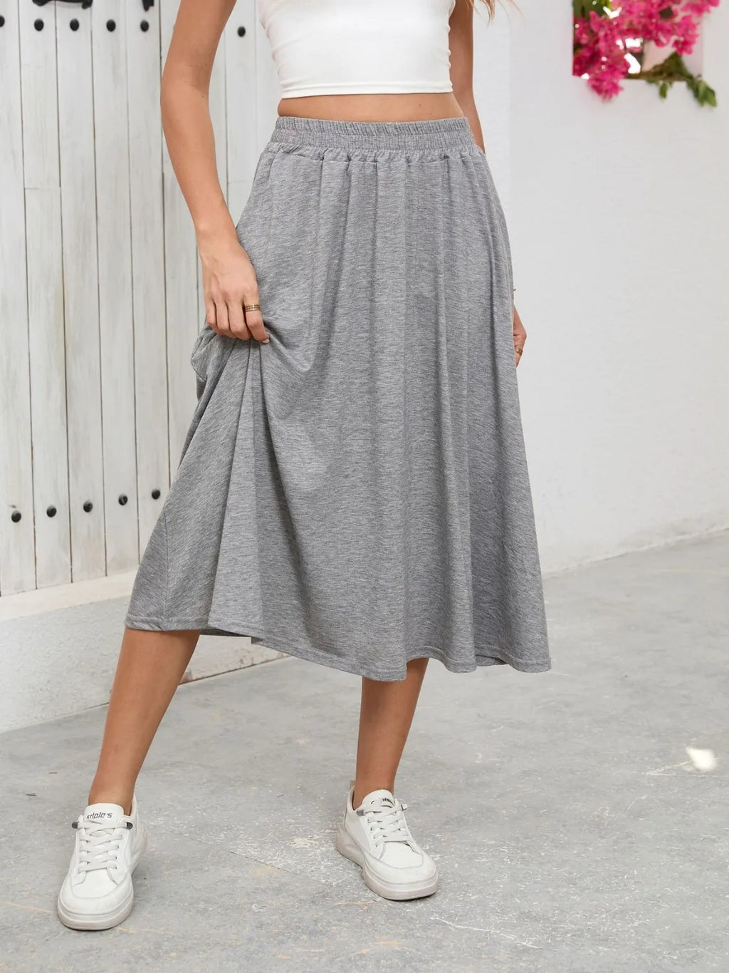 Elastic Waist Skirt Pockets (3)