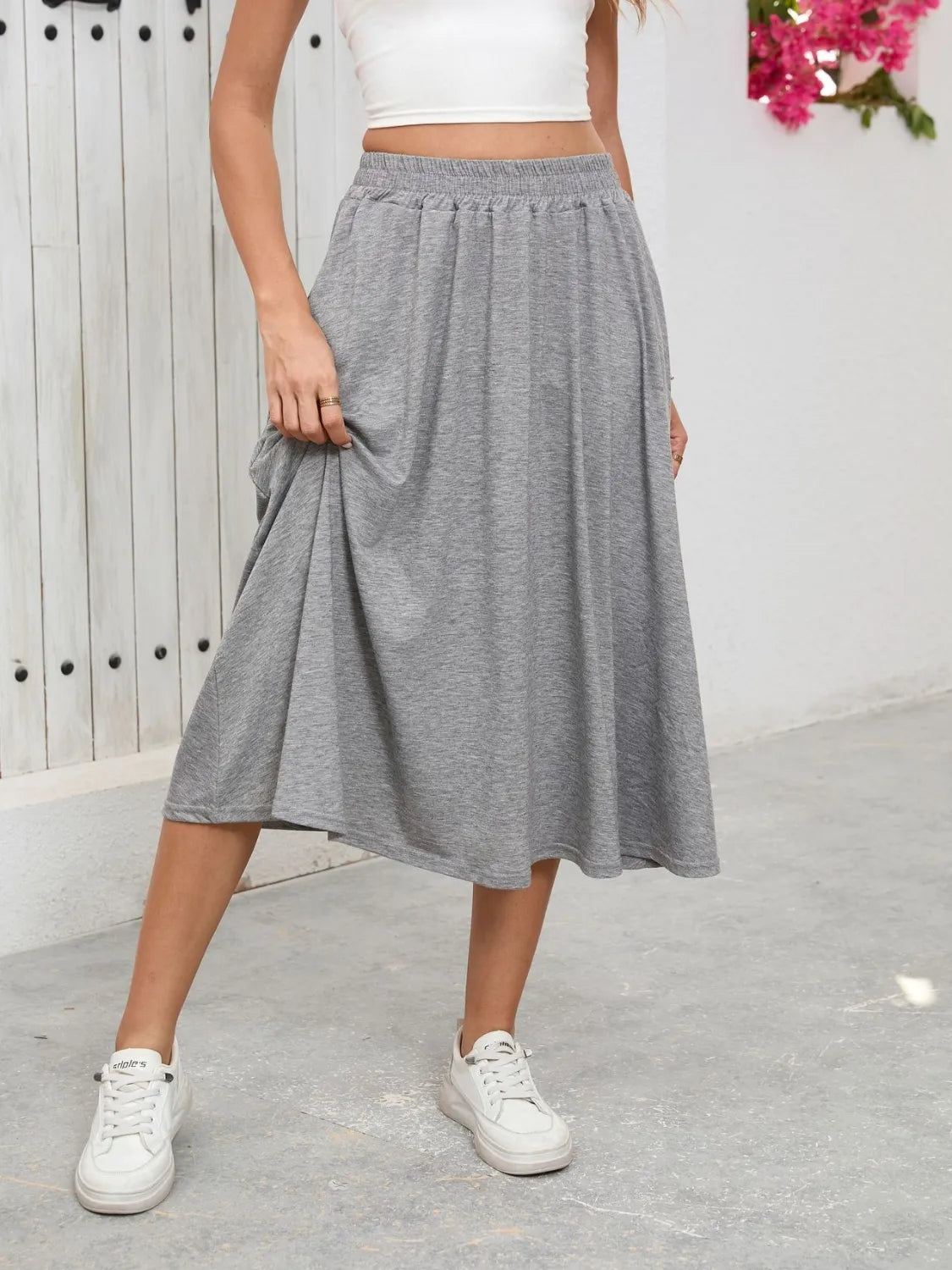 Elastic Waist Skirt Pockets (3)