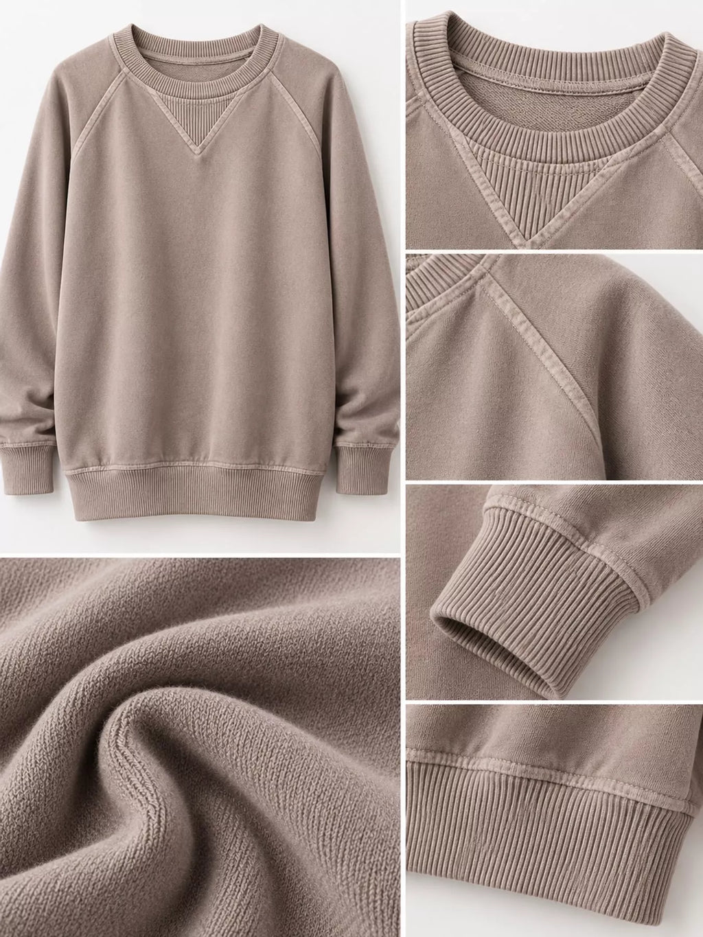 Crew Neck Raglan Sleeve Sweatshirt (5)