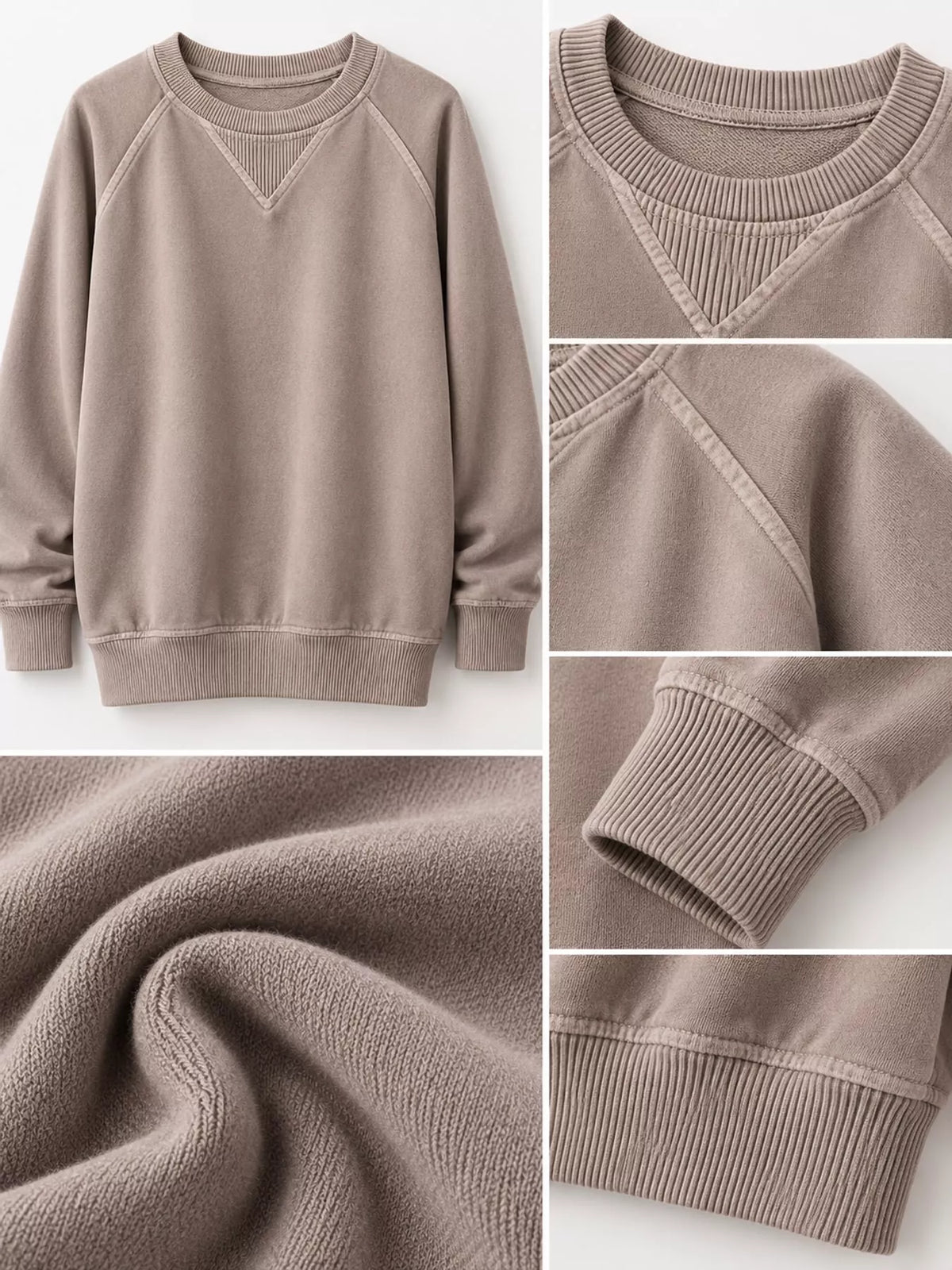 Crew Neck Raglan Sleeve Sweatshirt (5)
