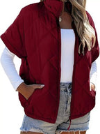 Quilted Zip Up Short Sleeve Winter Coat (23)