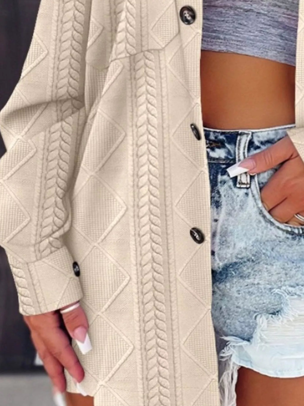 Button Up Long Sleeve Knit Outerwear (6)