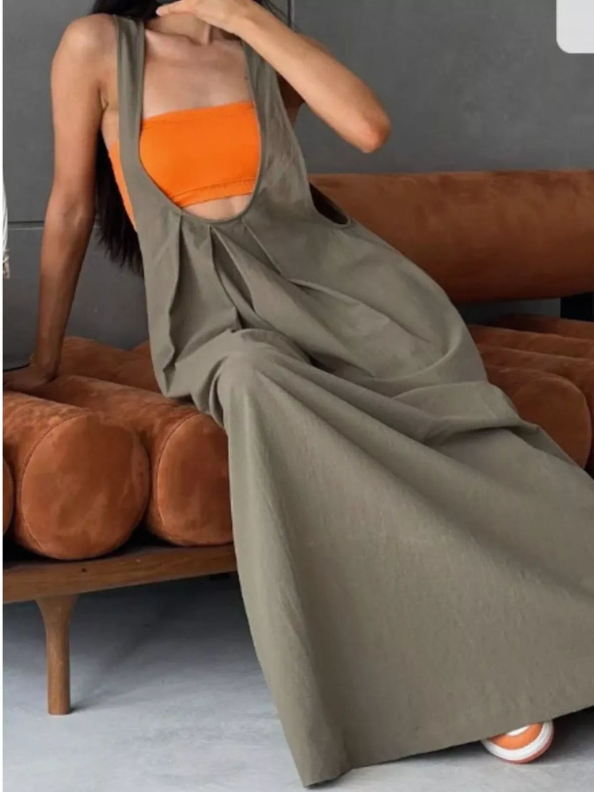 Pleated Overall Dress Pockets (9)