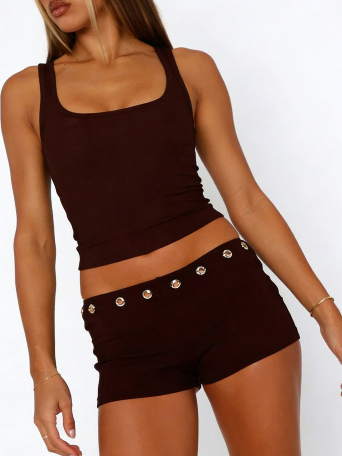 Wide Strap Tank Shorts Set (15)