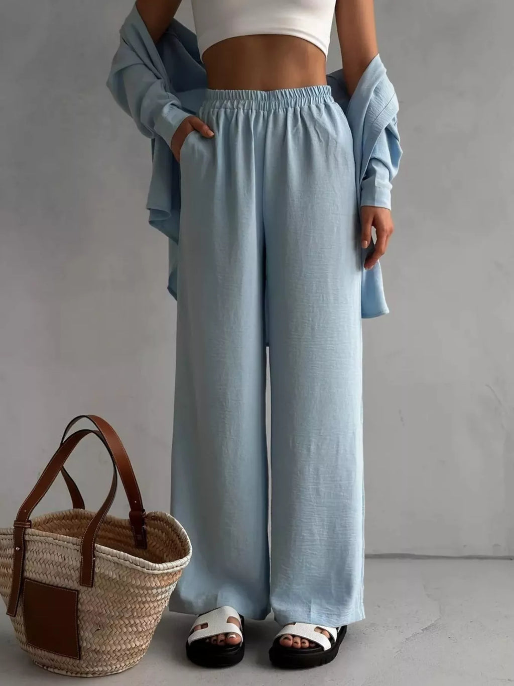 Button Up Long Sleeve Shirt Pants Set (4)