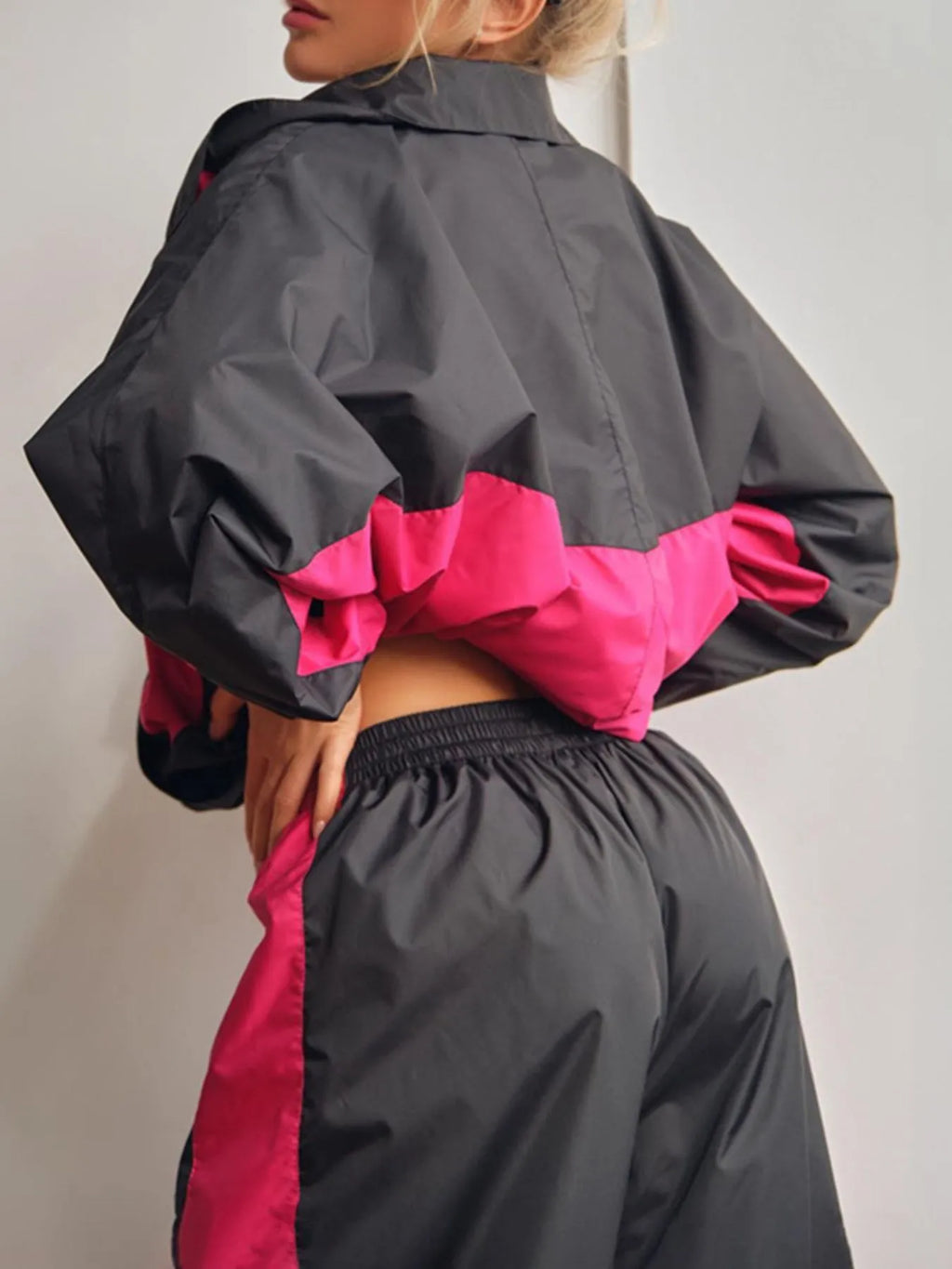 Zip Up Long Sleeve Top Pants Set (14)