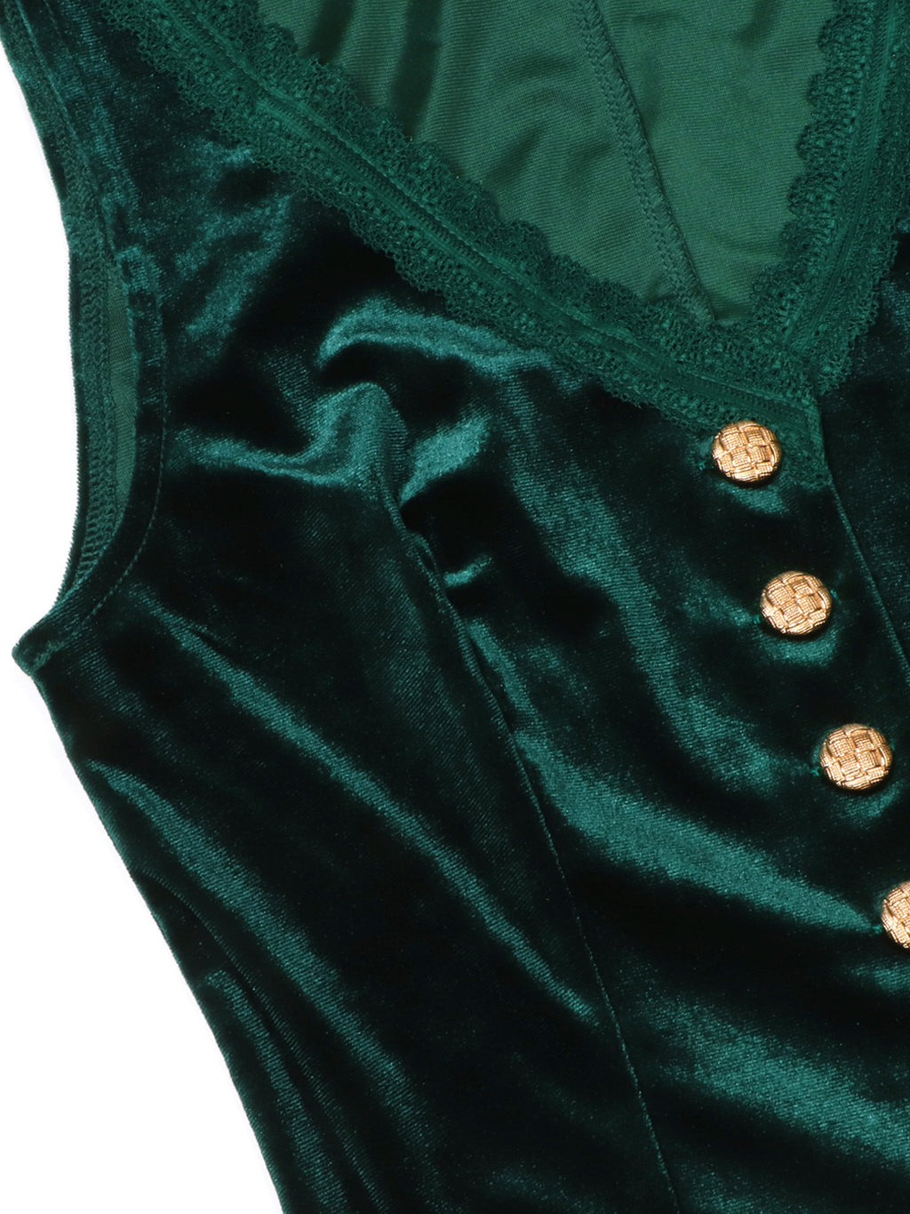 Velvet Lace Trim Button-down Vest (8)