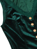 Velvet Lace Trim Button-down Vest (8)