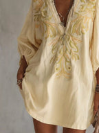 Full Size Embroidered V-neck Mini Dress Plus (9)