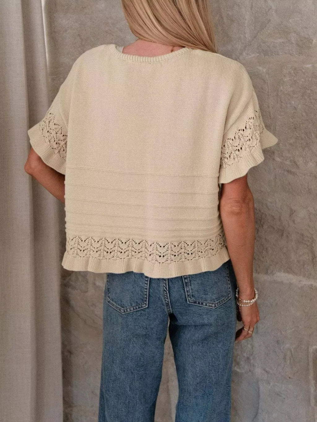 Lace Trimmed Knit Top (7)