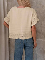 Lace Trimmed Knit Top (7)
