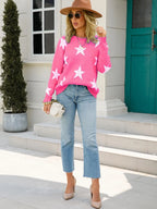Star Round Neck Dropped Shoulder Sweater (8)