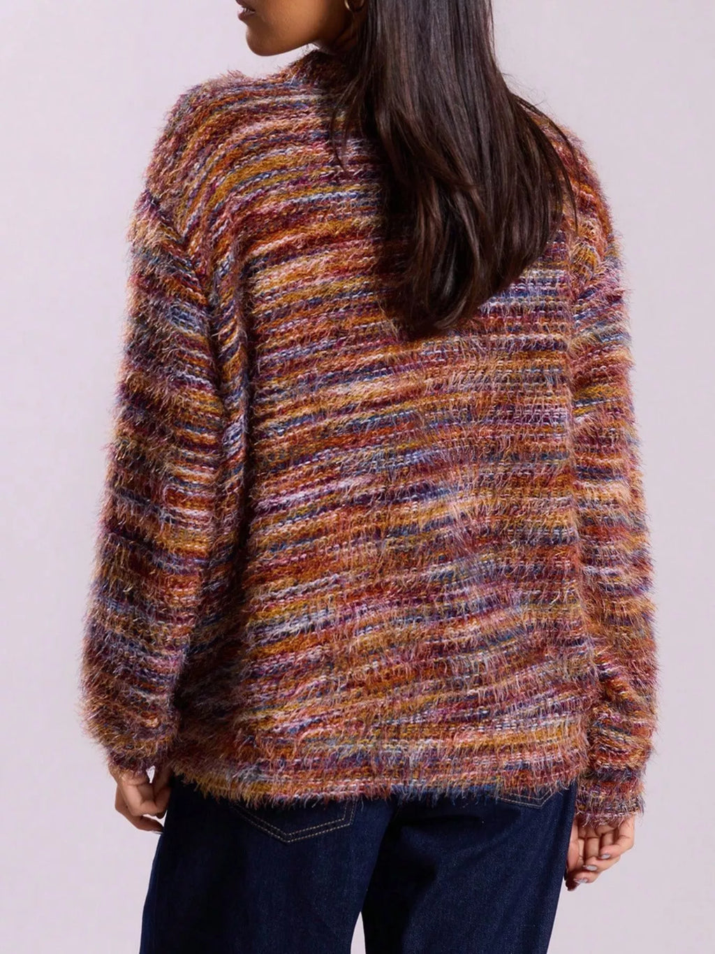 Chunky Knit V-neck Button-up Cardigan (4)