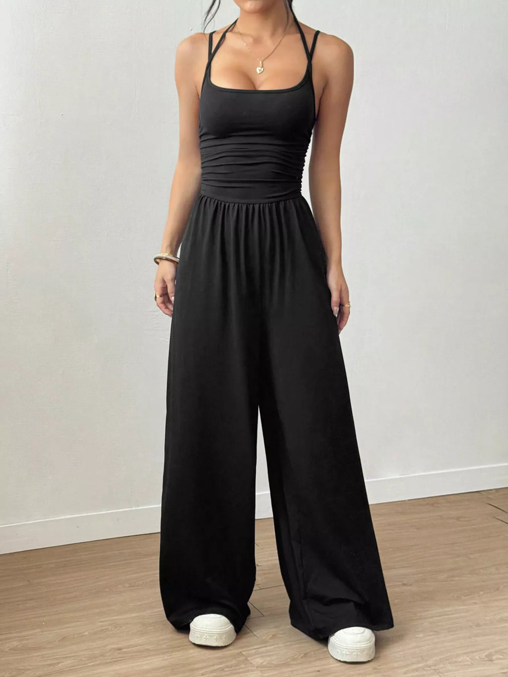 Spaghetti Strap Wide Leg Jumpsuit (2)