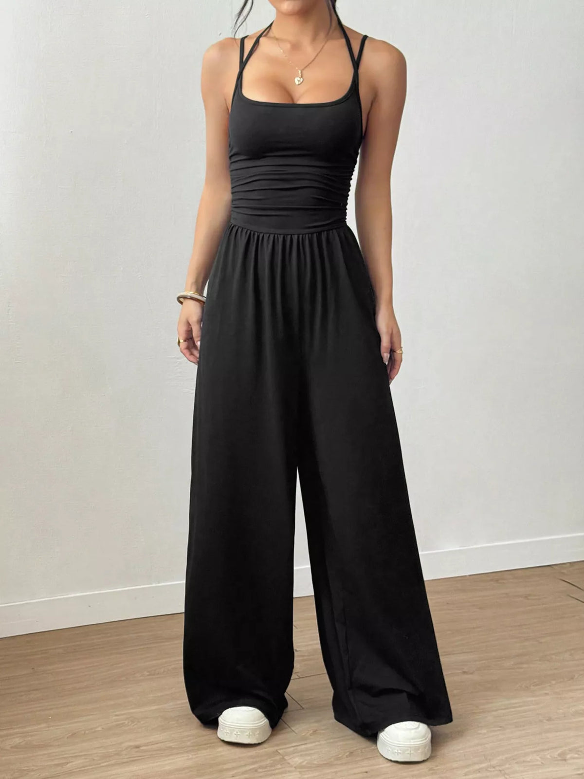 Spaghetti Strap Wide Leg Jumpsuit (2)