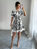 Floral Print Button-front Shirt Dress (4)