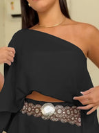 Side Slit Top Mini Skirt Set (13)
