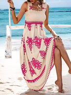 Smocked Printed Square Neck Maxi Dress (7)