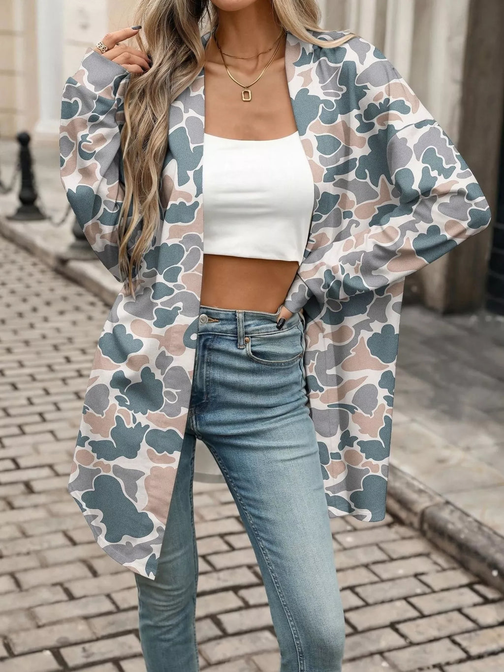 Printed Open Front Cardigan (9)