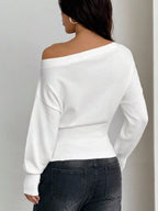 One Shoulder Cropped Sweater (2)