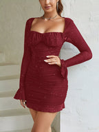 Ruched Glitter Bodycon Mini Dress (3)