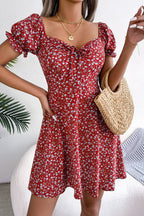 Ditsy Floral Drawstring A-line Dress (11)