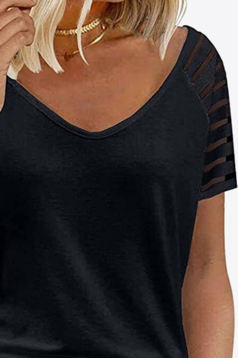 V-neck Raglan Sleeve Tee (3)