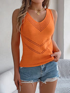 Eyelet V-neck Tank (2)