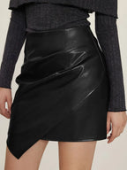 Ruched Mini Skirt Zipper (4)