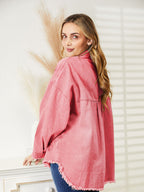 Distressed Raw Hem Denim Jacket (2)