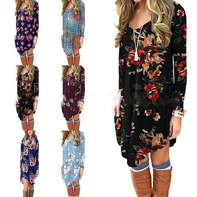 V-neck Print Dress photo 1