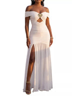 Off-shoulder Ruched Mermaid Maxi Dress (12)