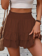 Ruffle Layered High Waist Casual Skort (8)